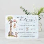 Watercolor Pooh | We Can Bearly Wait Baby Shower I Invitation (Standing Front)