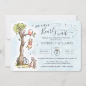 Watercolor Pooh | We Can Bearly Wait Baby Shower I Invitation (Front)