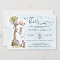 Watercolor Pooh | We Can Bearly Wait Baby Shower I Invitation