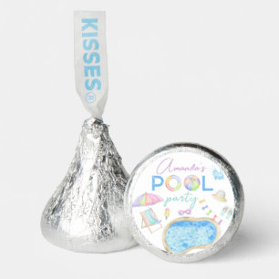 Watercolor Pool Birthday Party Pool Swimming  Hershey®'s Kisses®