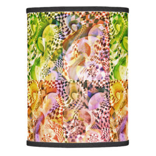 Watercolor Pop Art Abstract with 80s Pattern Lamp Shade