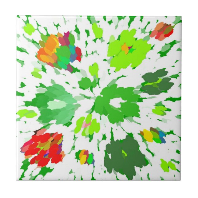 Watercolor Pop Art Floral Tile (Front)