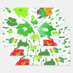 Watercolor Pop Art Floral Wrapping Paper Sheets