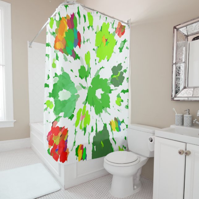 Watercolor Pop Art Shower Curtain (In Situ)