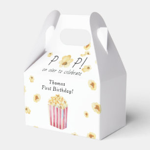 Watercolor Popcorn Kids Birthday Party Favor Boxes