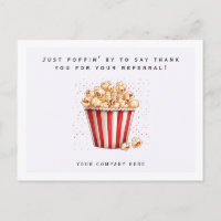 Watercolor Popcorn Referral Thank You Realty