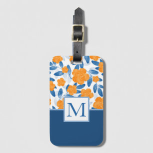 Watercolor poppies and Leaves Pattern Luggage Tag
