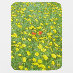 Watercolor poppies baby blanket