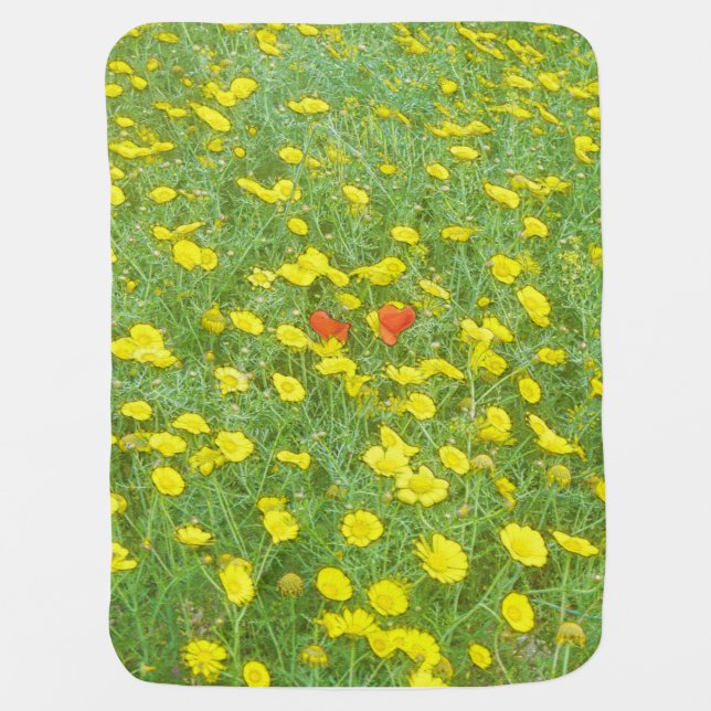 Watercolor poppies baby blanket (Front)