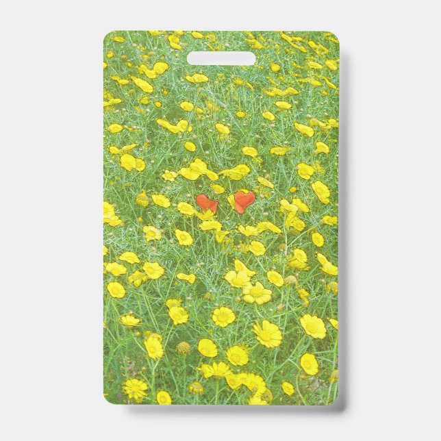 Watercolor poppies badge (Front)