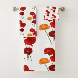 Red Poppies Bathroom Accessories Zazzle