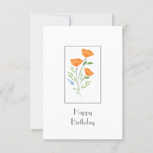 Watercolor Poppies Bouquet Card