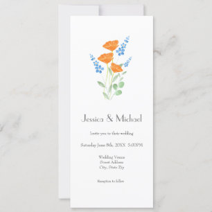 Watercolor Poppies Bouquet Invitation