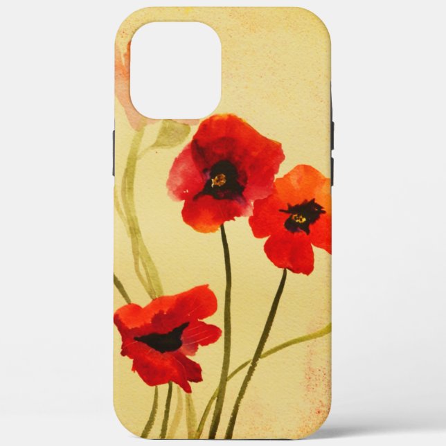 Watercolor Poppies Case-Mate iPhone Case (Back)
