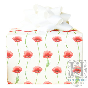 Watercolor Poppies Gift Wrapping Paper