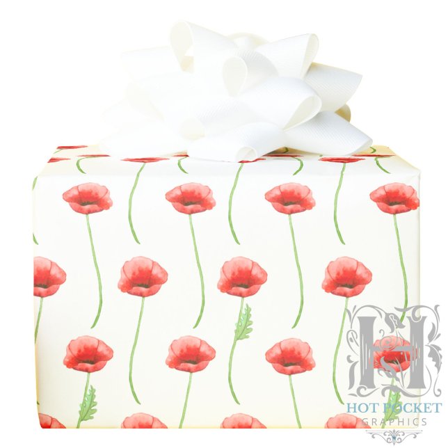 Watercolor Poppies Gift Wrapping Paper (Creator Uploaded)