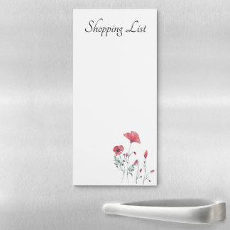 Watercolor Poppies Magnetic Notepad