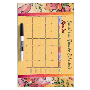 Watercolor Poppies Personalized Whiteboard