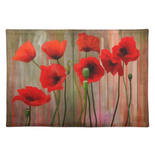 Watercolor Poppies Placemat