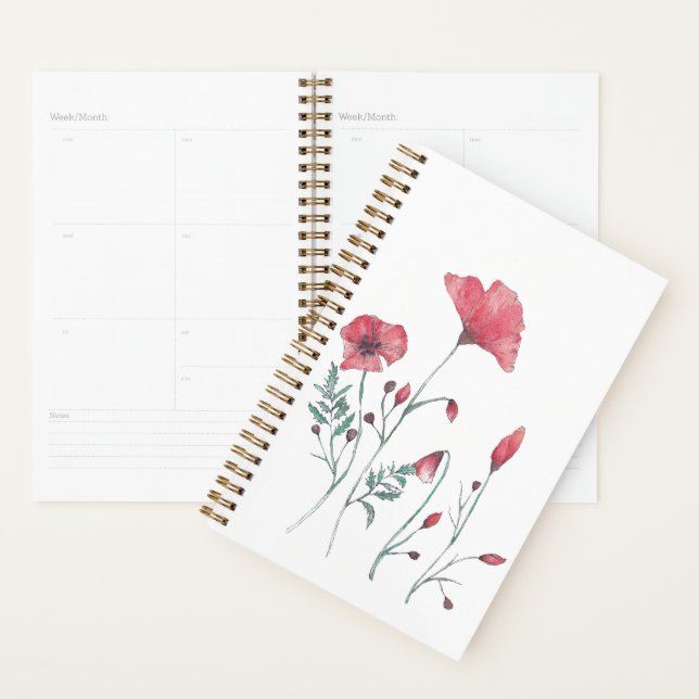 Watercolor Poppies Planner (Display)