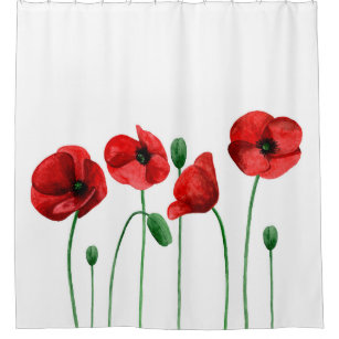 Red Poppy Flower Shower Curtains Zazzle, Red Poppy Flower Shower Curtain