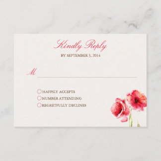 Watercolor Poppies RSVP Cards