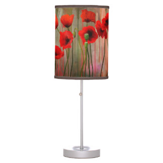 Watercolor Poppies Table Lamp