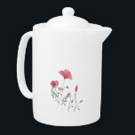 Watercolor Poppies Teapot<br><div class="desc">Watercolor Poppies
This features a print of my original watercolour poppy flower design.
Customize to suit your style!</div>