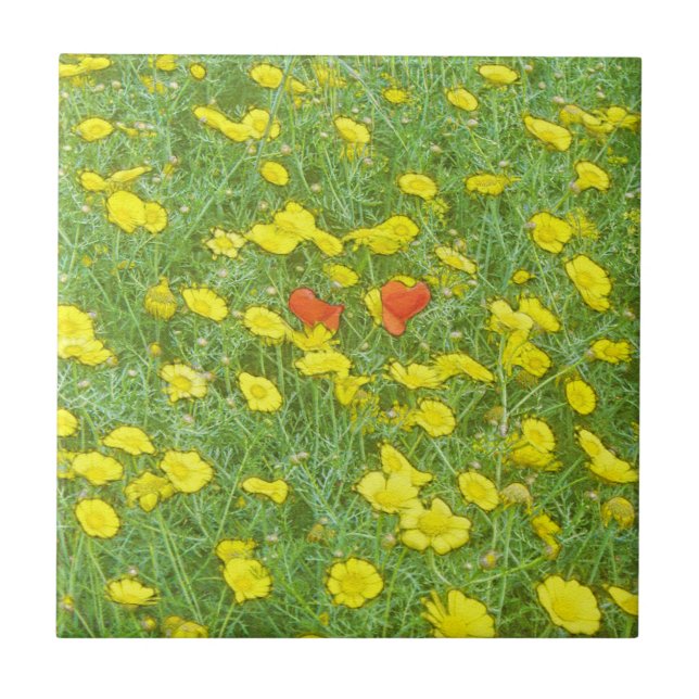 Watercolor poppies tile (Front)