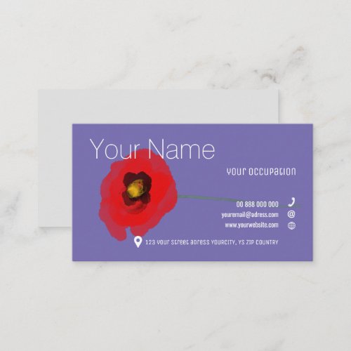 WATERCOLOR POPPY Collection Standard BC Business Card