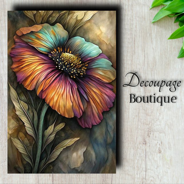 Watercolor Poppy Decoupage Tissue Paper (Watercolor Poppy Decoupage Tissue Paper)