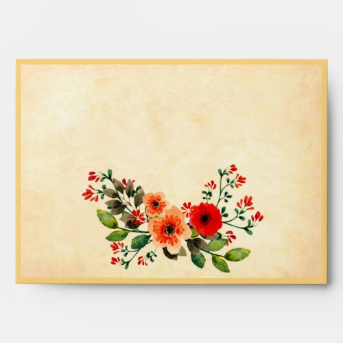 Watercolor Poppy Envelopes Wildflower Orange