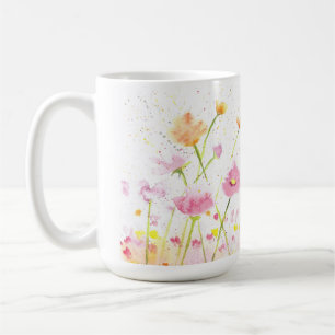 Watercolor poppy field coffee/tea mug