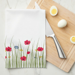 Watercolor Poppy Kitchen Towel