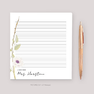 Watercolor Poppy Teacher Gift Notepad