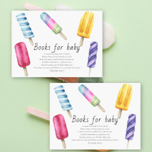 watercolor popsicle baby book request enclosure card