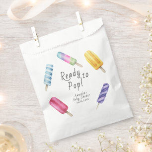 Watercolor Popsicle Baby shower Favor Bag