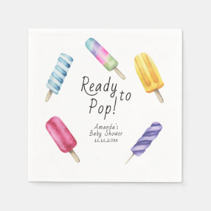 Watercolor Popsicle Baby shower Napkins
