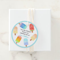 Watercolor Popsicle Blue Boy Birthday Favor Tags
