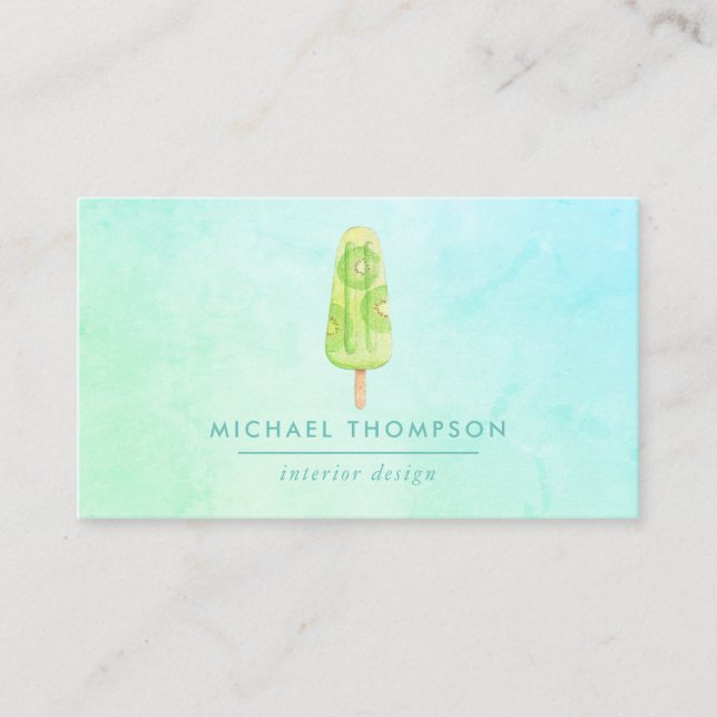 Watercolor Popsicle Business Card (Front)