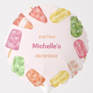 Watercolor Popsicle cool Summer Birthday Balloon