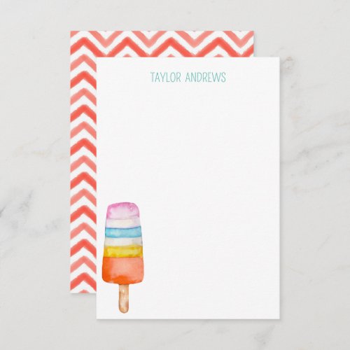 Watercolor Popsicle Note Cards