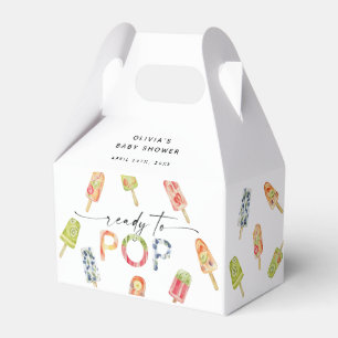 Watercolor Popsicle Ready to Pop Baby Shower Favor Boxes
