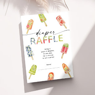 Watercolor Popsicle Ready to Pop Diaper Raffle Enclosure Card