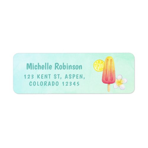 Watercolor Popsicle Summer Birthday Party Label
