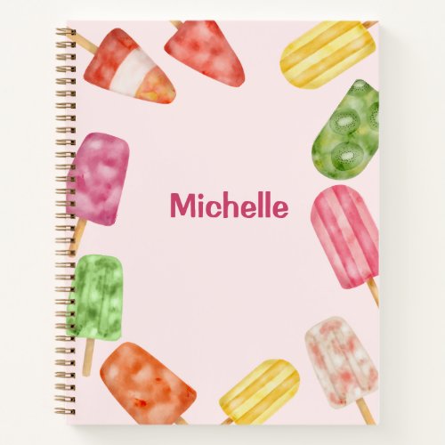 Watercolor Popsicle Summer  Notebook