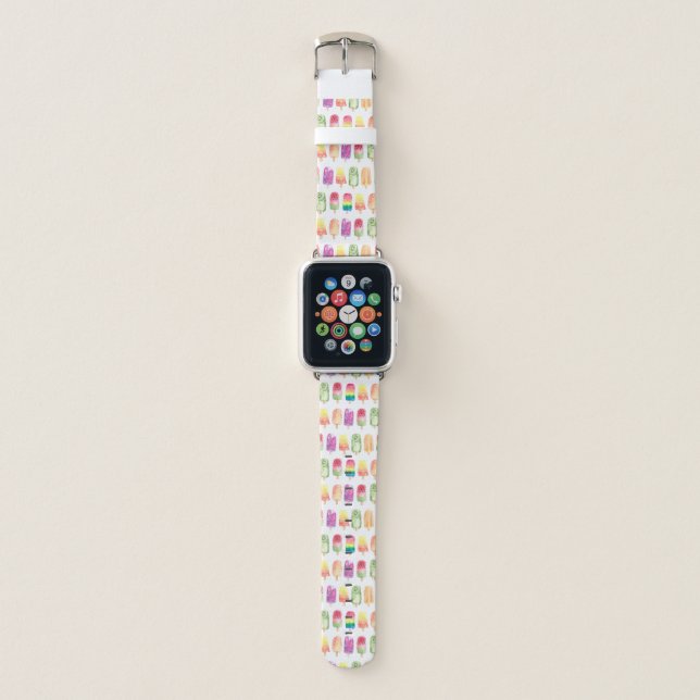 Watercolor Popsicles Apple Watch Band (Front)