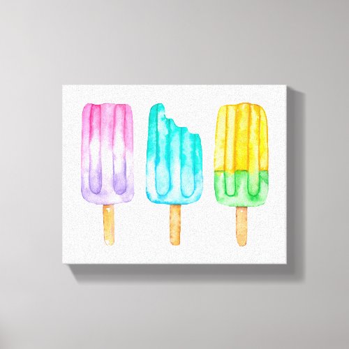 Watercolor Popsicles Canvas Print
