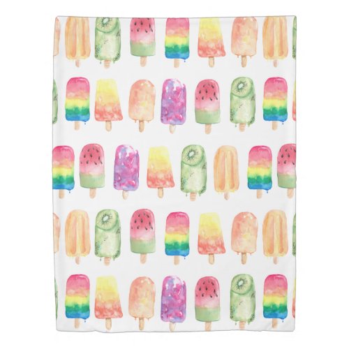 Watercolor Popsicles Duvet Cover