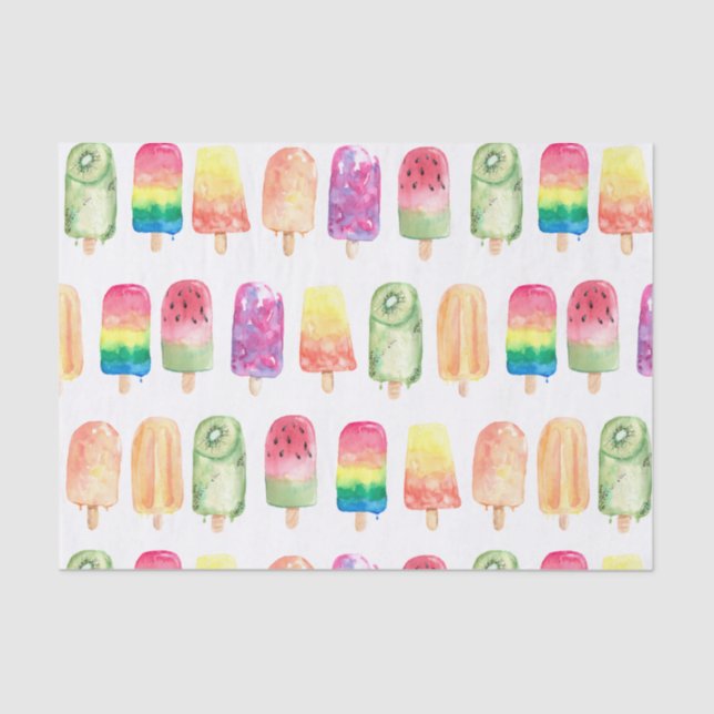 Watercolor Popsicles Tissue Paper (Front)